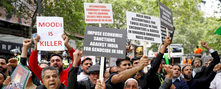 One Slogan One Track Go India Go Back: British Kashmiris Protest In UK