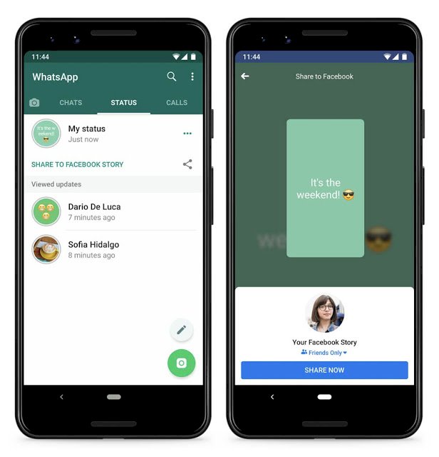 Share Your WhatsApp Status to  Facebook Story Now!