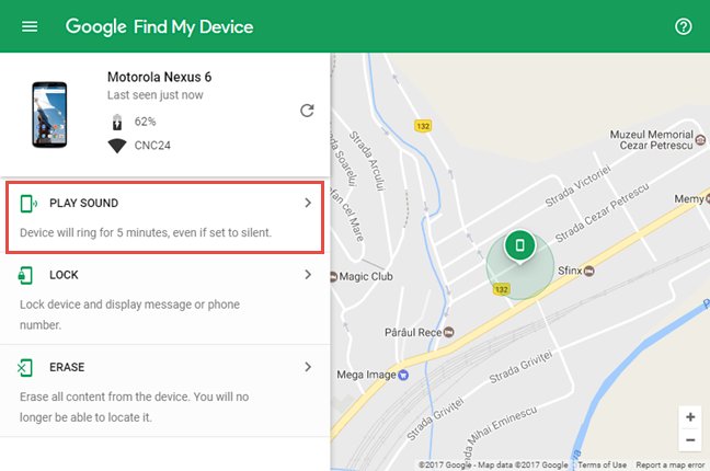 Find lost mobile using Google